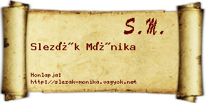 Slezák Mónika névjegykártya